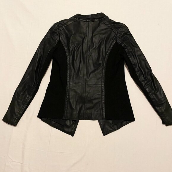 Danier Leather Blazer Jacket Womens 2XS Black - Picture 9 of 16